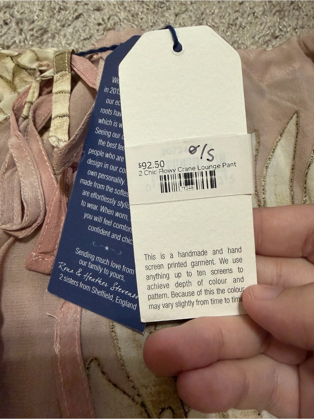 One Hundred Stars 2 Chic Flowy Crane Print Lounge Pants Nwt — image 4 of 4